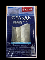 Сельдь филе на коже в масле ТМ "Океан" 450 гр