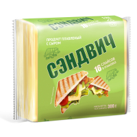 Продукт плавленный с сыром Слайсы Сэндвич 45 300г СЗМЖ