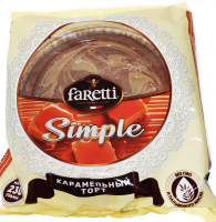 Торт бисквитный в асс (ванильный, шоколадный,карамельный,сливочный) "Faretti Simple" 230 гр