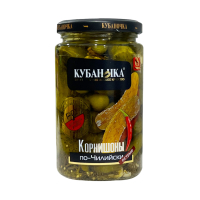 Корнишоны По Чилийски Кубаночка 500г(МОП 250г) СТб Корнишоны По Чилийски Кубаночка 500г(МОП 250г) СТб