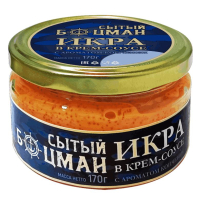 Икра деликатесная в крем соусе с ароматом копчения СЫТЫЙ БОЦМАН 170г ст/б Лунское Море ООО(производитель)